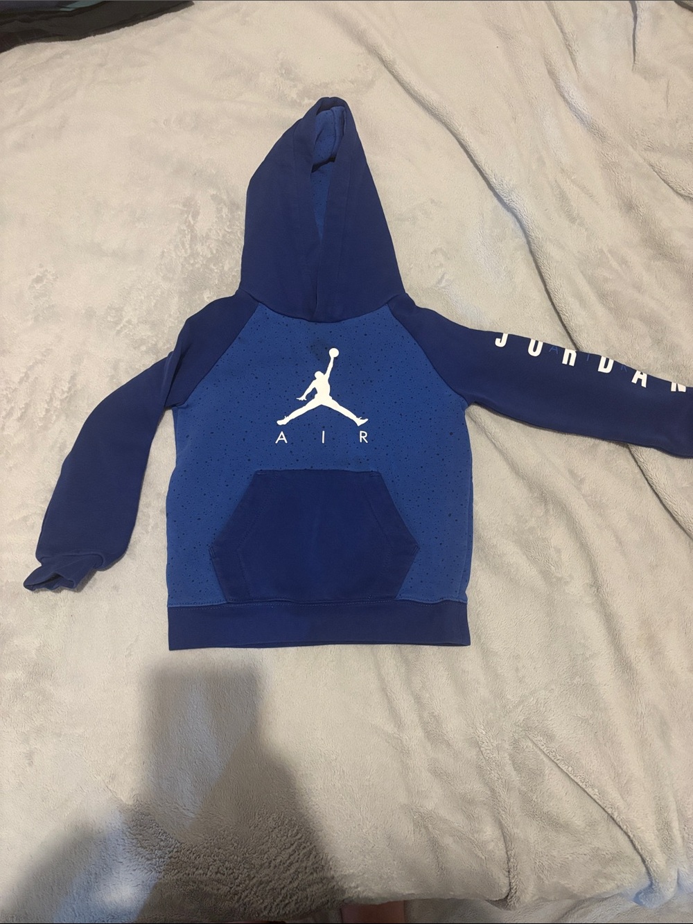 Jordan Boys' Royal Blue Pullover Hoodie with White Jumpman